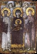 unknow artist The throne Virgin Mary with the child between ST Teodor and ST Goran, Sweden oil painting artist